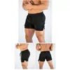 2025 Shorts de Fitness Transfronteiriços Masculino Corrida Treinamento Físico Secagem Rápida Roupa de Banho Três Pontos com Amarração