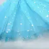 Falda de gasa de media longitud para niños, falda de estrellas, gasa de poliéster, falda de ballet, falda de actuación, barra