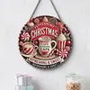 Adornos Navideños Creativos Transfronterizos Artesanías de Madera Cartel Redondo para Puerta Serie Colgante de Madera 20Cmos Colgante