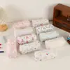 Estojo de Lápis Gatinho Ins Aparência Elegante Grande Capacidade Desenho Animado Fofo Estampa Simples Para Menina Estudante Coração Bolsa de Armazenamento para Material Escolar