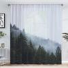 1 pieza patrón bosque de montaña estilo chino mosquitera impresión digital 3D suministro de fábrica transfronterizo Amazon WISH ventana de tela