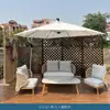Juego de Mesa y Sillas Combinadas Individuales y Dobles de Sofá de Ratán para Exteriores, Impermeable y Resistente al Sol, para Balcón, Terraza, Jardín, con Mesa de Café y Reposapiés