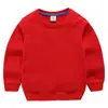 Moletom Infantil 2026 Nova Coleção de Primavera Cor Sólida Meninos Estilo Coreano Gola Redonda Tops para Criança Roupas de Primavera de Manga Longa para Meninas