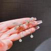 Novos brincos de pino de prata 2023 estilo coreano com laço de diamante brincos assimétricos doce temperamento brincos femininos