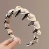 Diadema de verano con diseño texturizado para mujer, accesorio para el cabello de corona alta para uso diario, diadema de lujo de alta gama con dientes para mujer