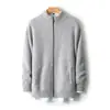 Cárdigan de Lana 100% Engrosado Baicai Rong Nuevo Otoño/Invierno para Hombre con Cuello Alto, Cremallera y Bolsillos, Chaqueta de Punto Casual