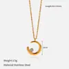Collar Chenhe de Acero de Titanio para Mujer, Diseño que No se Desvanece, Colgante de Cadena, Joyería de Cadena para Clavícula de Acero Inoxidable, No se Desvanece en Verano