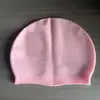 Gorro de natación de silicona al por mayor color sólido impermeable gorro de buceo gorro de natación ampliado a prueba de cabeza equipo de natación para adultos