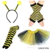 Festa de Abelha de Halloween Fantasia Asas Adereços Roupas de Abelha Fantasia Faixa de Cabeça de Abelha Conjunto de Óculos