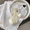 Calcetines de lazo bordados calcetines de tubo corto para mujer primavera y verano 2025 nuevos calcetines cortos de animales de dibujos animados calcetines de mujer de lunares de ola de marea ins