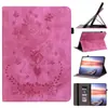 Funda de Cuero para Lenovo Tab P11 Estampado de Mariposa y Rosa Protección Integral para Lenovo Tab M7/Y700