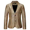 Terno Único Masculino Estilo Europeu Xadrez Carimbado a Ouro Tendência para Boate Studio Festa Europeia e Americana Zt-X48