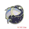 Parches bordados de ballena de color de dibujos animados del fabricante en stock, pegatinas para bricolaje con adhesivo, lavables, pegatinas para tela de ropa