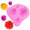 Molde de Silicone Flor Rosa para Fondant Chocolate Decoração de Bolo Ferramentas de Confeitaria DIY
