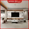 Decoración Moderna para el Hogar Sala de Estar de Apartamento Gabinete de Almacenamiento de Fondo de Pared Completa Gabinete de TV Multifuncional Integrado de Aleación de Aluminio Gabinete de Pared