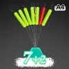 Productos genuinos Sanxin 7 Siete Estrellas Frijol Flotante Oliva Cilíndrico Flotador Aerodinámico Bolsita de Accesorios Fluorescentes para Pesca Nocturna Venta al por Mayor