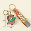 Chaveiro Fofo de Capivara Pingente Popular para Mochila Presente para Estudante Decoração Chaveiro de Carro Brinquedo de Pelúcia