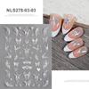 Nuevos stickers nacionales de moda negros con líneas de serpentina y mariposas para arte de uñas, adhesivos 3D autoadhesivos de mariposas para decoración de uñas