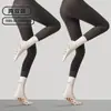 Meias de yoga com biqueira redonda, antiderrapantes, estilo de cano longo, cor sólida, respiráveis, versáteis, adequadas para Pilates e fitness, comprimento até a panturrilha, disponíveis para dropshipping