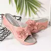 Pantuflas de talla grande transfronterizas para mujer 2021 nuevas de primavera y otoño sandalias casuales de cuña hueca flor de deseo zapatos de playa