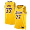 Nueva camiseta de los Lakers número 77 Doncic, edición de ciudad, camiseta de baloncesto amarilla impresa, personalizable
