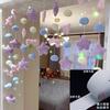 Cortina de puerta para dormitorio en casa, cortina colgante popular con corazón de niña para puerta de habitación infantil, decoración de pared de aspecto elegante, sin perforaciones