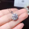 Libro de Caperucita Roja Mano Rápida Voz Red Social en Vivo Collar Plateado Piedra de Alto Carbono Diamante Cuadrado Colgante de Gota de Agua Pera Venta al por Mayor
