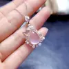 Venta al por mayor de fábrica Popular Set de Cristal Rosa Natural con Incrustaciones de Plata S925 Piedra Principal 10*14 Venta Directa de Fábrica de Joyería