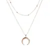 Nueva moda europea y americana joyería bohemia collar de doble ángulo chapado en oro collar en capas para mujer clavícula
