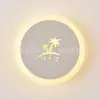 Lámpara de pared acrílica LED lámpara de noche de dormitorio sala de estar pasillo pasillo Lámpara redonda LED iluminación una generación de pelo