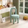 Silla de maquillaje de moda, silla de comedor estilo macarrón, silla de tocador para habitaciones de niñas, taburete de tocador de lujo ligero estilo nórdico para el hogar