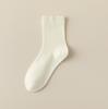 Montones Blancos de Calcetines para Mujer en Verano, Algodón Puro con Zapatos de Cuero Pequeños, Mocasines Delgados, Calcetines de Media Pantorrilla, Calcetines Cómodos de Confinamiento