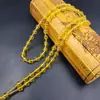 Collar de cuerda para colgante de cuentas redondas de citrino sintético al por mayor, cuerda de cuentas redondas de 6 mm, cadena para suéter, cuerda de jade al por mayor