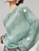 Conjunto con vibra de ciruela de enero/principios de otoño: cubre-traje fino de manga larga con lentejuelas inspirado en la dopamina, corte relajado, top calado