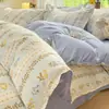 Conjunto de Cama de Algodão Simples Escovado Classe A Quatro Peças Cobertura de Edredom para Dormitório Estudantil Lençóis de Cama Conjunto de Três Peças Cobertura de Edredom de Algodão Lavado Atacado