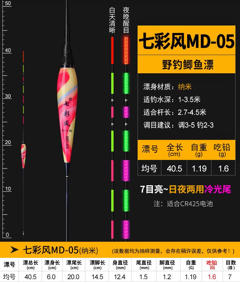 七彩风——MD日夜两用冷光尾电子漂_