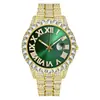 Reloj de Negocios de Venta Caliente de Comercio Exterior con Esfera Grande, Lleno de Diamantes Brillantes, Correa de Acero y Calendario, Reloj de Cuarzo