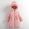 Chaqueta de algodón acolchada gruesa de invierno para niñas con capucha, abrigo de algodón cálido de longitud media para niños, SAMGAMI BABY