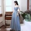 Vestido de Noche Azul para Mujer 2026 Estilo Nuevo con Tirantes, Estilo Princesa Socialité, Vestido de Brindis para Bodas, Verano, Mayoreo