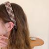 Diadema de ala ancha con diseño de cuadros y ala ancha para mujer, estilo nuevo de 2023