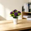 Paisagem em Miniatura 5 Cravos Artificiais Planta em Vaso Pequeno Vaso Imitando Sorvete Flores Falsas Fofas Mini Bonsai Decoração de Mesa