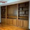 Comercio Exterior Custom Nogal Negro Madera Maciza Estantería Estantería Americana Integrado Alto Oficina Archivador Estudio Teca Gabinete