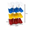 Organizador de copos multicamadas em formato de onda, porta-copos de plástico para mesa, prateleira de armazenamento para cozinha e sala de estar para uso doméstico