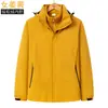 Jaqueta externa estampada masculina três em um destacável forrada com fleece de inverno espessada à prova de vento e à prova d'água roupas de inverno para mulheres