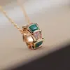 Collar de serpiente completo de diamantes para mujer, plata de ley chapada en oro rosa de 18 quilates, diseño de cabeza de serpiente y hueso, cadena para clavícula de múltiples vueltas, accesorio de nicho de lujo ligero