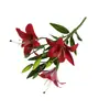3 Cabezas de Lirios Vintage, Flores Artificiales, Ramilletes para Escenarios de Bodas, Arreglos Florales de Mesa para Sala de Estar en Casa, Decoraciones