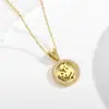 Nueva Cadena Clavicular con Colgante Hueco del Zodiaco de Acero Inoxidable Joyería de Moda para Mujer con Colgante de Patrón Zodiacal