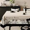 Mantel Vintage Estilo Francés, Impermeable, Resistente al Aceite, Lavable, Funda Rectangular para Mesa de Comedor, Lujo Ligero, Aspecto de Alta Gama, Tela de Cubierta para Mesa de Café