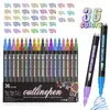 Venta Caliente Transfronteriza Set de 48 Colores Bolígrafo de Contorno Doble Línea Temu Marcador Creativo DIY para Bloc de Notas Marcador Fluorescente