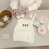Colete de Outono/Primavera Feminino Estilo Coreano 2026 Moda Bebê Elegante Bordado Floral Tricô Camada Versátil